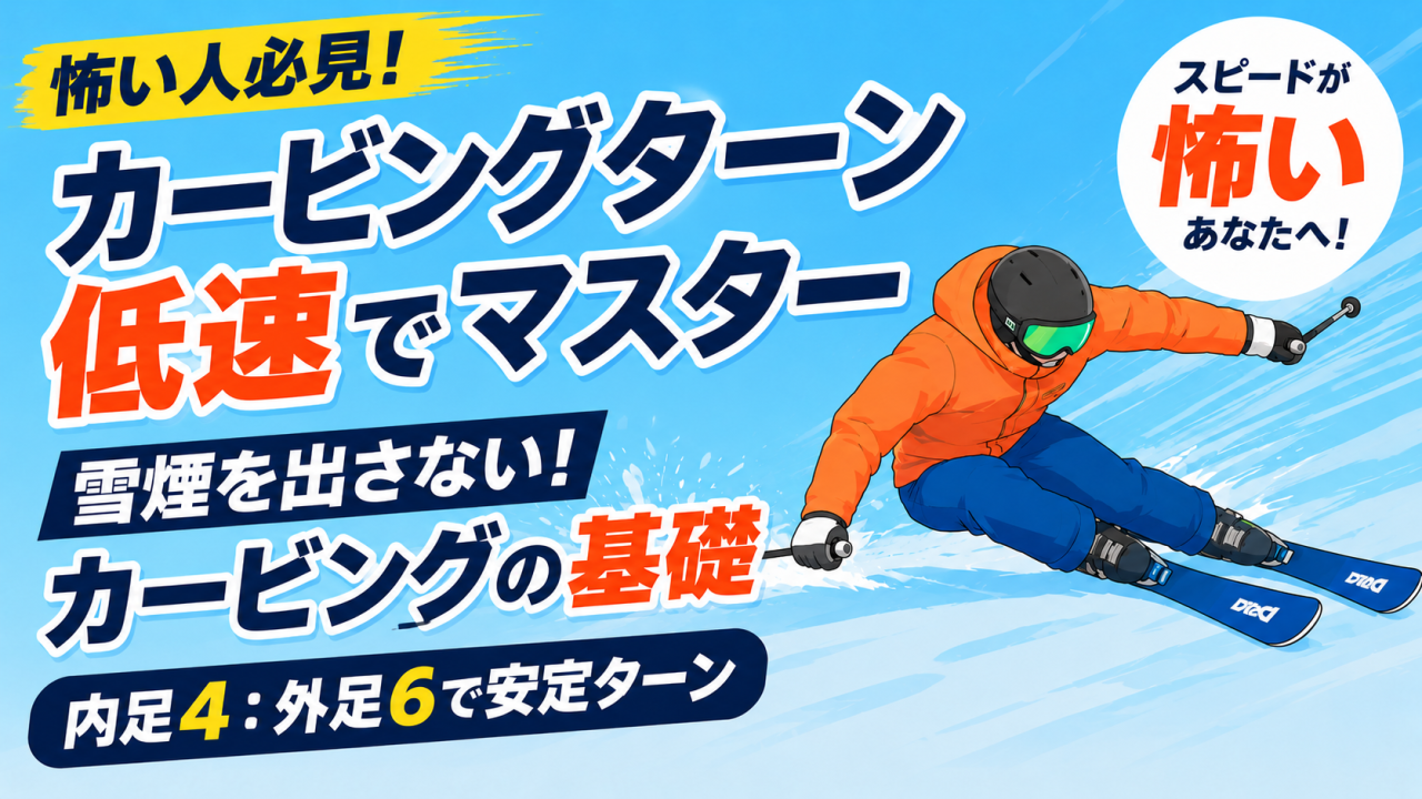 低速で覚えるプルークターンカービング練習方法